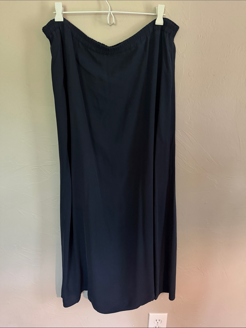 Eileen Fisher Silk Black Maxi Skirt with Easy Waist